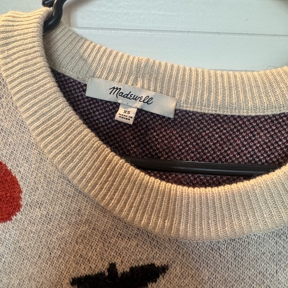 Madewell Cherry Pattern Sweater - Cream, Red, Blue - Picture 2 of 6